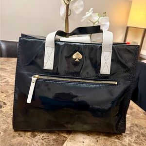 Kate Spade Patent Leather Tote with Storybook Lining